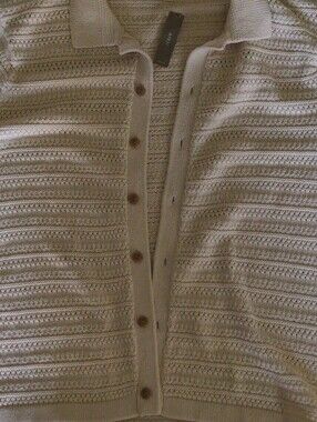J. Crew Cream Knit Button-Up Short Sleeve Cardigan